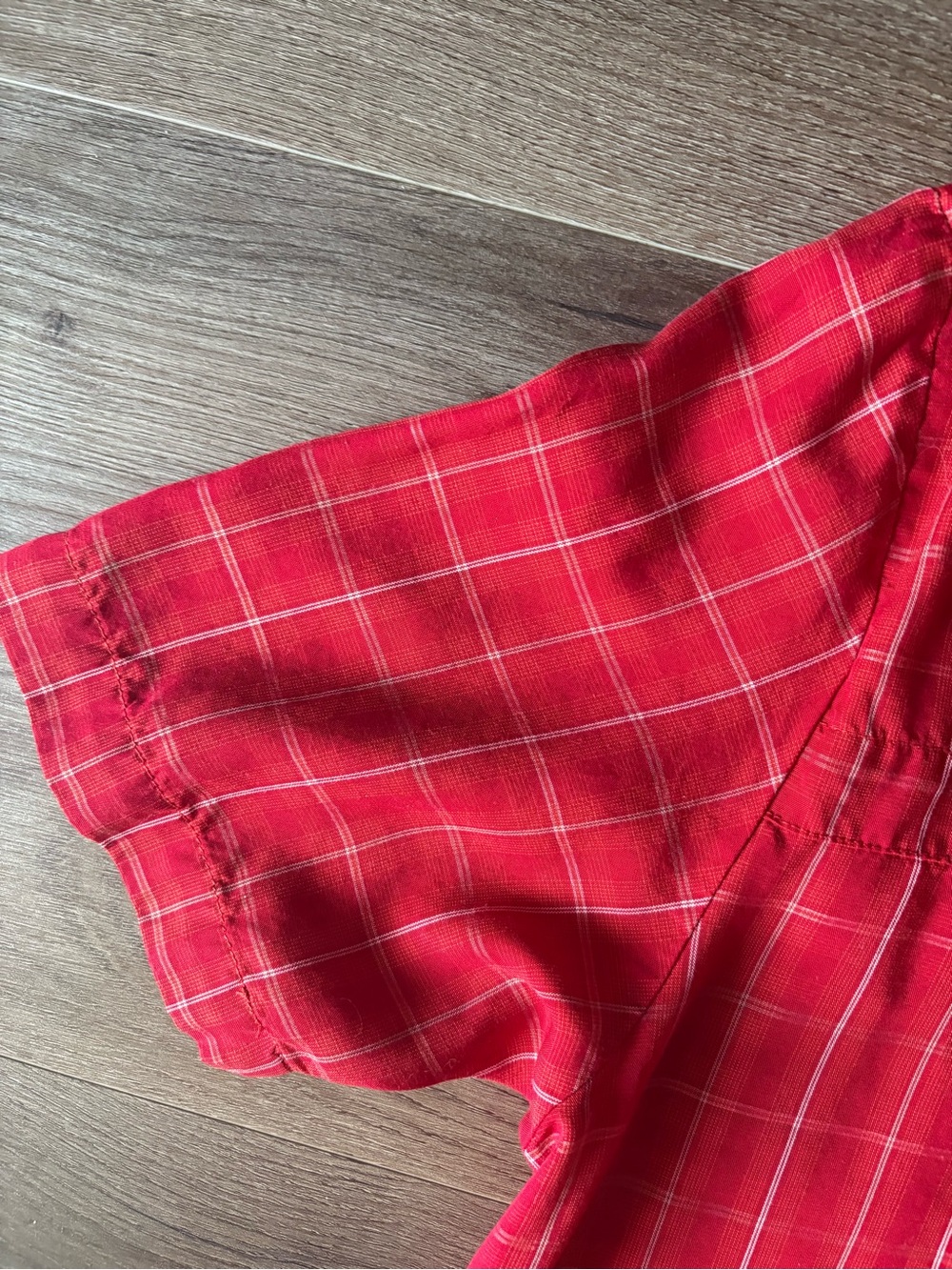 Chlorophylle Men's Red Plaid Button-Up Shirt - Picture 6 of 6